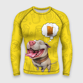 Мужской рашгард 3D с принтом BeerBull в Белгороде,  |  | beer | pitbull | квас | любитель кваса | м | мем | мем с собакой | напиток | пенный напиток | питбуль | собака | собака мечтает | хочу квас