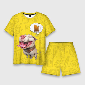 Мужской костюм с шортами 3D с принтом BeerBull в Белгороде,  |  | beer | pitbull | квас | любитель кваса | м | мем | мем с собакой | напиток | пенный напиток | питбуль | собака | собака мечтает | хочу квас