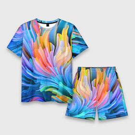 Мужской костюм с шортами 3D с принтом Красочный абстрактный паттерн  Лето  Colorful Abstract Pattern  Summer в Белгороде,  |  | Тематика изображения на принте: abstraction | color | fashion | summer | абстракция | лето | мода | цвет