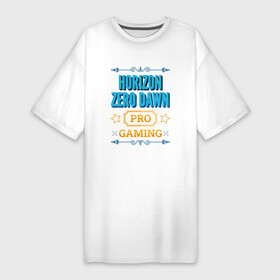 Платье-футболка хлопок с принтом Игра Horizon Zero Dawn PRO Gaming в Белгороде,  |  | dawn | horizon | horizon zero dawn | logo | pro | zero | игра | игры | лого | логотип | символ | хорайзон