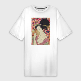 Платье-футболка хлопок с принтом Kushi (Портрет девушки) в Белгороде,  |  | винтаж | искусство | красота | культура | культура японии | отдых | природа | рисунок | япония | японская культура | японская эстетика | японский | японский стиль