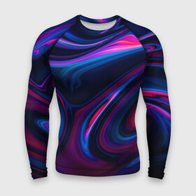 Мужской рашгард 3D с принтом Неоновые разводы  Neon streaks в Белгороде,  |  | abstraction | fashion | neon | streaks | абстракция | мода | неон | разводы