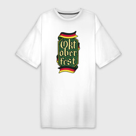 Платье-футболка хлопок с принтом Эмблема Октоберфеста  Oktoberfest Emblem в Белгороде,  |  | bavaria | bavariya | bayern | beer | munchen | munich | volksfest | бавария | мюнхен | октоберфест | праздник | флаг германии | фольк | фольклор