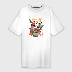 Платье-футболка хлопок с принтом Битва двух Панд за миску Рамена в Белгороде,  |  | battle | fight | fighting | japan | japanese | kanji | panda | ramen | бой | иероглиф | иероглифы | кандзи | миска рамена | надпись | панда | пандочка | символ | символы | сражение | файтинг | японская панда