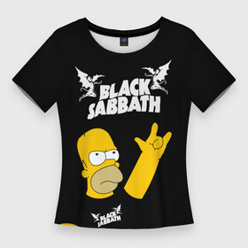 Женская футболка 3D Slim с принтом Black Sabbath Гомер Симпсон Simpsons в Белгороде,  |  | black | black sabath | black sabbath | hard rock | heavy metal | ozzy | sabath | simpson | simpsons | блэк сабат | гомер | группы | метал | музыка | оззи | оззи осборн | ози | осборн | рок | симпсоны | симсон | хард рок | хэви метал