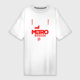 Платье-футболка хлопок с принтом Надпись Eat Sleep Metro Exodus Repeat в Белгороде,  |  | eat sleep repeat | exodus | logo | metro | metro exodus | игра | игры | лого | логотип | метро | символ | эксодус