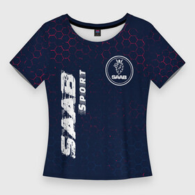 Женская футболка 3D Slim с принтом СААБ  SAAB Sport  Графика в Белгороде,  |  | auto | logo | moto | saab | sport | symbol | авто | автомобиль | гонки | знак | лого | логотип | логотипы | марка | машина | мото | сааб | символ | символы | соты