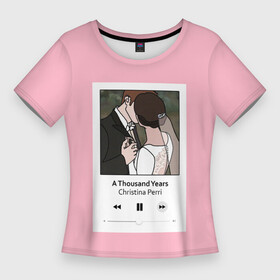 Женская футболка 3D Slim с принтом Плейлист в Белгороде,  |  | christina perri | группа | жених | песян | плейлист | праздник.невеста | свадьба | трэк