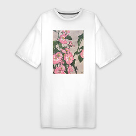 Платье-футболка хлопок с принтом Prairie Rose (Розы) в Белгороде,  |  | букет | винтаж | живопись | картина | классика | пейзаж | природа | роза | цветочный | цветы