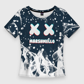 Женская футболка 3D Slim с принтом marshmello  белый огонь в Белгороде,  |  | face | logo | marsh | marshmallow | marshmello | marshmelo | mello | smile | лицо | лого | маршмеллов | маршмеллоу | маршмеллу | маршмело | маршмелов | маршмелоу | маска | музыка | рожица | символ | смайл | улыбка