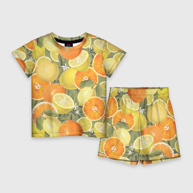 Детский костюм с шортами 3D с принтом Апельсины и Лимоны в Белгороде,  |  | Тематика изображения на принте: fruits | lemons | oranges | summer | апельсины | лето | лимоны | фрукты