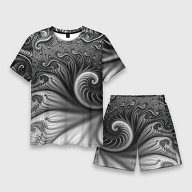 Мужской костюм с шортами 3D с принтом Футуристический фрактальный абстрактный паттерн  Futuristic Fractal Abstract Pattern в Белгороде,  |  | abstraction | fashion | fractal | future | pattern | абстракция | будущее | мода | паттерн | фрактал