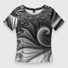 Женская футболка 3D Slim с принтом Футуристический фрактальный абстрактный паттерн  Futuristic Fractal Abstract Pattern в Белгороде,  |  | abstraction | fashion | fractal | future | pattern | абстракция | будущее | мода | паттерн | фрактал