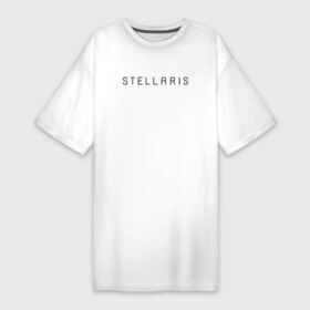 Платье-футболка хлопок с принтом Stellaris  Черное лого в Белгороде,  |  | emblem | game | logo | stelaris | stellaris | игра | компьютерная игра | космическая игра | лого | логотип | стеларис | стелларис | эмблема