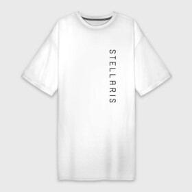 Платье-футболка хлопок с принтом Стелларис  Вертикальное лого в Белгороде,  |  | emblem | game | logo | stelaris | stellaris | игра | компьютерная игра | космическая игра | лого | логотип | стеларис | стелларис | эмблема