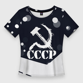 Женская футболка 3D Slim с принтом ussr  ссср  серп и молот в Белгороде,  |  | made | russia | ussr | ветеран | герб | ленин | победа | родина | рожден | рожденный | россия | русский | сборная | сделан | сделано | серп и молот | символ | символы | советский | союз | ссср | сталин | страна | флаг