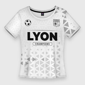 Женская футболка 3D Slim с принтом Lyon Champions Униформа в Белгороде,  |  | club | football | logo | lyon | lyonnais | olympique | клуб | лион | лого | мрамор | мяч | символ | спорт | трещины | форма | футбол | футболист | футболисты | футбольный