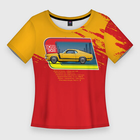 Женская футболка 3D Slim с принтом Super Muscle Car в Белгороде,  |  | car | авто | автомобиль | гонка | мускул кар | форд
