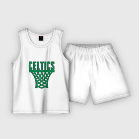 Детская пижама с шортами хлопок с принтом Celtics Dunk в Белгороде,  |  | basketball | game | nba | sport | баскетбол | баскетболист | бостон | игра | мяч | нба | спорт | спортсмен