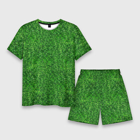 Мужской костюм с шортами 3D с принтом ЗЕЛЕНЫЙ ГАЗОН в Белгороде,  |  | green | nature | газон | зеленый | лето | природа | растения | текстура
