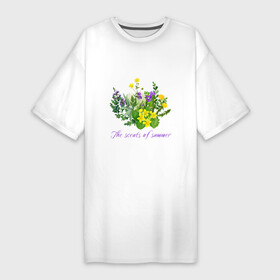 Платье-футболка хлопок с принтом Ароматы лета полевые цветы лето в Белгороде,  |  | Тематика изображения на принте: ароматы лета | ботаника | букет | летний | лето | луговые цветы | одуванчик | полевые цветы | растения | растительный | фиалка | цветочный | цветы