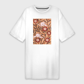 Платье-футболка хлопок с принтом Samarkande Art Nouveau Flower Pattern (Цветочный орнамент) в Белгороде,  |  | абстракция | винтаж | картина | классика | минимализм | орнамент | паттерн | пейзаж | природа | цветы | экспрессионизм