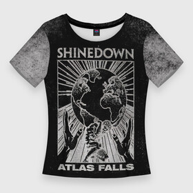 Женская футболка 3D Slim с принтом Atlas Falls  Shinedown в Белгороде,  |  | brent smith | shinedown | брент смит | группа | музыка | рок | рок группа