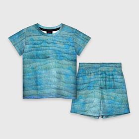 Детский костюм с шортами 3D с принтом Abstract pattern  Waves  Абстрактный паттерн  Волны в Белгороде,  |  | abstraction | fashion | pattern | wave | абстракция | волна | мода | паттерн