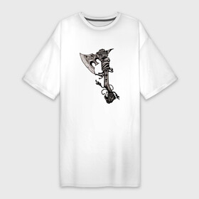 Платье-футболка хлопок с принтом Крутой боевой тату топор в Белгороде,  |  | axe | battle axe | blade | боевой топор | оружие | славянский боевой топор | тату | топор | холодное оружие