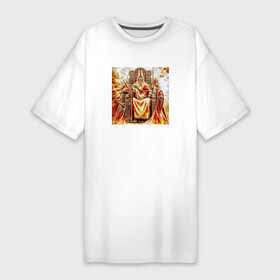 Платье-футболка хлопок с принтом Верховный бог Сварог в Белгороде,  |  | бог сварог | сварог | славяне | славянская религия | славянская символика | язычество