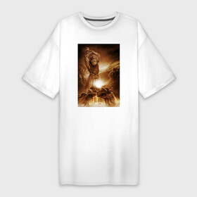 Платье-футболка хлопок с принтом Сварог  Кузнец в Белгороде,  |  | бог сварог | сварог | славяне | славянская религия | славянская символика | язычество