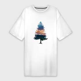 Платье-футболка хлопок с принтом Лес в ёлке в Белгороде,  |  | абстракция | елка | ель | лес | природа