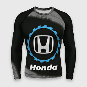 Мужской рашгард 3D с принтом Honda в стиле Top Gear со следами шин на фоне в Белгороде,  |  | auto | brand | gear | honda | logo | symbol | top | авто | бренд | гир | лого | символ | следы | топ | хонда | шин | шины