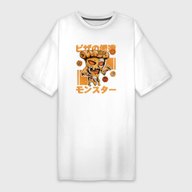 Платье-футболка хлопок с принтом Monster  Pizza в Белгороде,  |  | japan | japan style | japanese | japanese style | monster | pizza | еда | монстр | пицца | тренд | тренды | япония | японский стиль