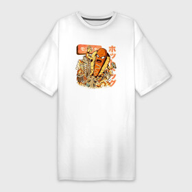 Платье-футболка хлопок с принтом Хотдожный монстр в Белгороде,  |  | hot dog | hotdog | japan | japan style | japanese | japanese style | monster | еда | монстр | тренд | тренды | хот дог | хотдог | япония | японский стиль