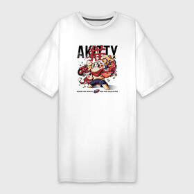 Платье-футболка хлопок с принтом Akitty в Белгороде,  |  | akira | akita | dog | japan | japan style | japanese | japanese style | monster | акита | акита ину | монстр | собака | тренд | тренды | япония | японский стиль