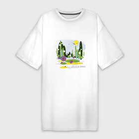 Платье-футболка хлопок с принтом Летний абстрактный пейзаж в Белгороде,  |  | Тематика изображения на принте: 2022 | абстракция | акварель | арт | геметрический | картина | картинка | крым | лес | лето | маркер | небо | пейзаж | поляна | природа | солнце | узор