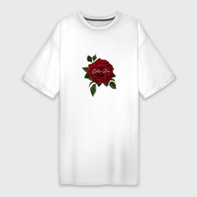 Платье-футболка хлопок с принтом Della Rosa в Белгороде,  |  | flowers | алая роза | бутоны | роза | розочка | цветы