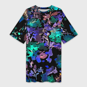 Платье-футболка 3D с принтом Floral pattern  Summer night  Fashion trend 2025 в Белгороде,  |  | abstraction | fashion | flowers | neon | night | pattern | summer | trend | абстракция | лето | мода | неон | ночь | тренд | узор | цветы