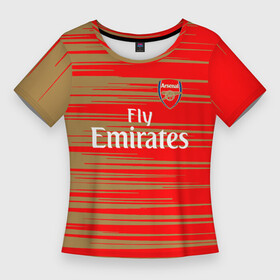 Женская футболка 3D Slim с принтом arsenal  fly emirates в Белгороде,  |  | arsenal | fc | football | football club | sport | арсенал | спорт | спортивные | униформа | фирменные цвета | фк | футбол | футбольный клуб