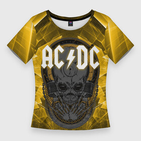 Женская футболка 3D Slim с принтом AC DC  SKULL ROCK в Белгороде,  |  | ac dc | acdc | rock | skull | ангус янг | ас дс | асдс | блюз рок | крис слэйд | музыка | рок | рок н ролл | стиви янг | хард рок | череп | эй си ди си | эксл роуз