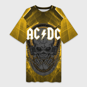 Платье-футболка 3D с принтом AC DC  SKULL ROCK в Белгороде,  |  | ac dc | acdc | rock | skull | ангус янг | ас дс | асдс | блюз рок | крис слэйд | музыка | рок | рок н ролл | стиви янг | хард рок | череп | эй си ди си | эксл роуз