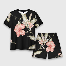 Мужской костюм с шортами 3D с принтом Летняя ночь  Floral composition в Белгороде,  |  | composition | fashion | flowers | night | summer | композиция | лето | мода | ночь | цыеты