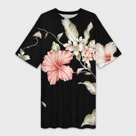 Платье-футболка 3D с принтом Летняя ночь  Floral composition в Белгороде,  |  | composition | fashion | flowers | night | summer | композиция | лето | мода | ночь | цыеты