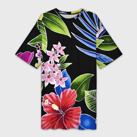 Платье-футболка 3D с принтом Floral vanguard composition  Летняя ночь  Fashion trend 2035 в Белгороде,  |  | composition | fashion | flowers | neon | night | summer | trend | композиция | лето | мода | неон | ночь | цветы