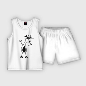 Детская пижама с шортами хлопок с принтом Танцующий лось в Белгороде,  |  | для детей | животные | звери | имя | интернет приколы | лось | любовь | мем | модный принт | новый мем | подарок | прикол | прикольный принт | принт | просто лось | тренд | футболка
