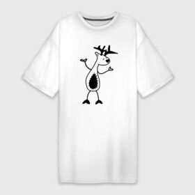 Платье-футболка хлопок с принтом Танцующий лось в Белгороде,  |  | для детей | животные | звери | имя | интернет приколы | лось | любовь | мем | модный принт | новый мем | подарок | прикол | прикольный принт | принт | просто лось | тренд | футболка