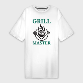 Платье-футболка хлопок с принтом Гриль мастер текст Grill master в Белгороде,  |  | cook | grill | grill cook | grill master | text | гриль | гриль мастер | гриль повар | еда на гриле | здоровая еда | повар | текст | шеф повар