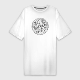 Платье-футболка хлопок с принтом Мандала цветочная в Белгороде,  |  | flower | mandala | print | круг