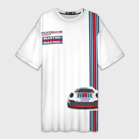 Платье-футболка 3D с принтом Porsche Martini Racing в Белгороде,  |  | martini | porsche | racing | tag heur | автогонки | гонка | гонки | гоночный | машина